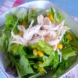 ボリューム満点　ヘルシー蒸し鶏の野菜サラダ